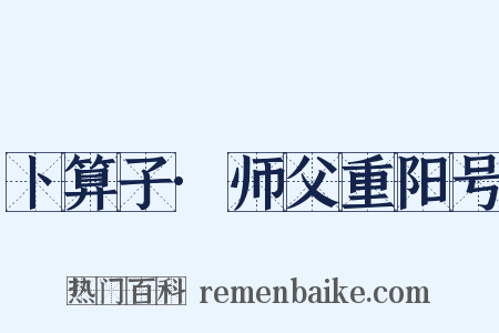 卜算子·师父重阳号是什么意思的图片